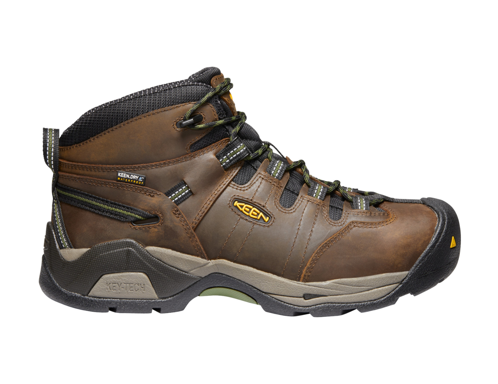 KEEN® Men's Detroit XT Waterproof Boot (Steel Toe) Cascade Brown/Bronze Green